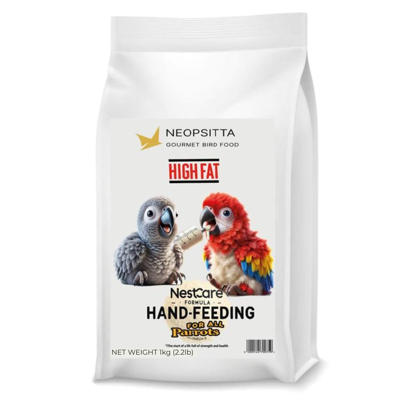 Askio Nature Nest Care Bird Hand Rearing Formula for African Greys & Large Parrots High-Fat - 1Kg