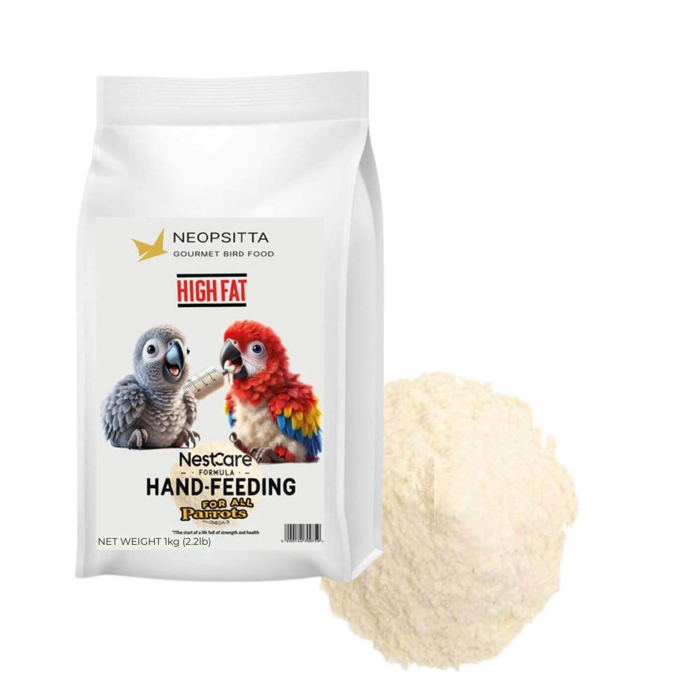Nest Care Bird Hand Rearing Formula for High-Energy Parrots - 1Kg