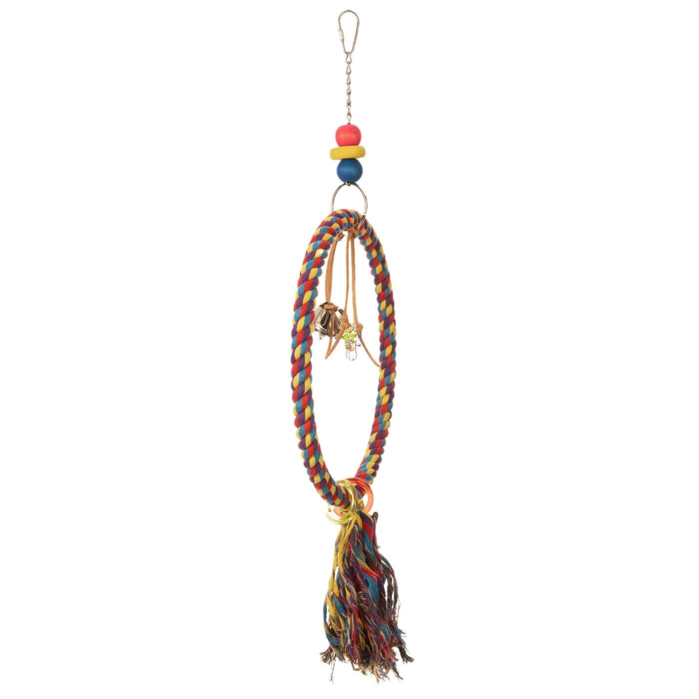 Colourful Cotton Ring Parrot Toy & Swing Parrot Stands