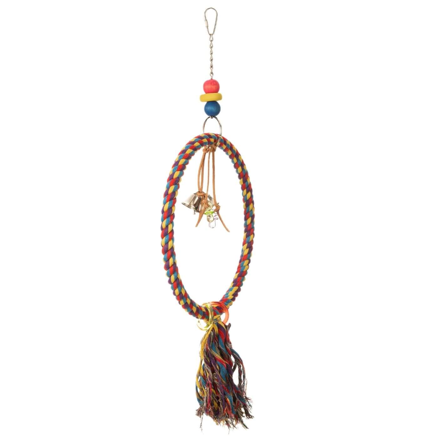 Colourful Cotton Ring Parrot Toy & Swing for Bird Cages