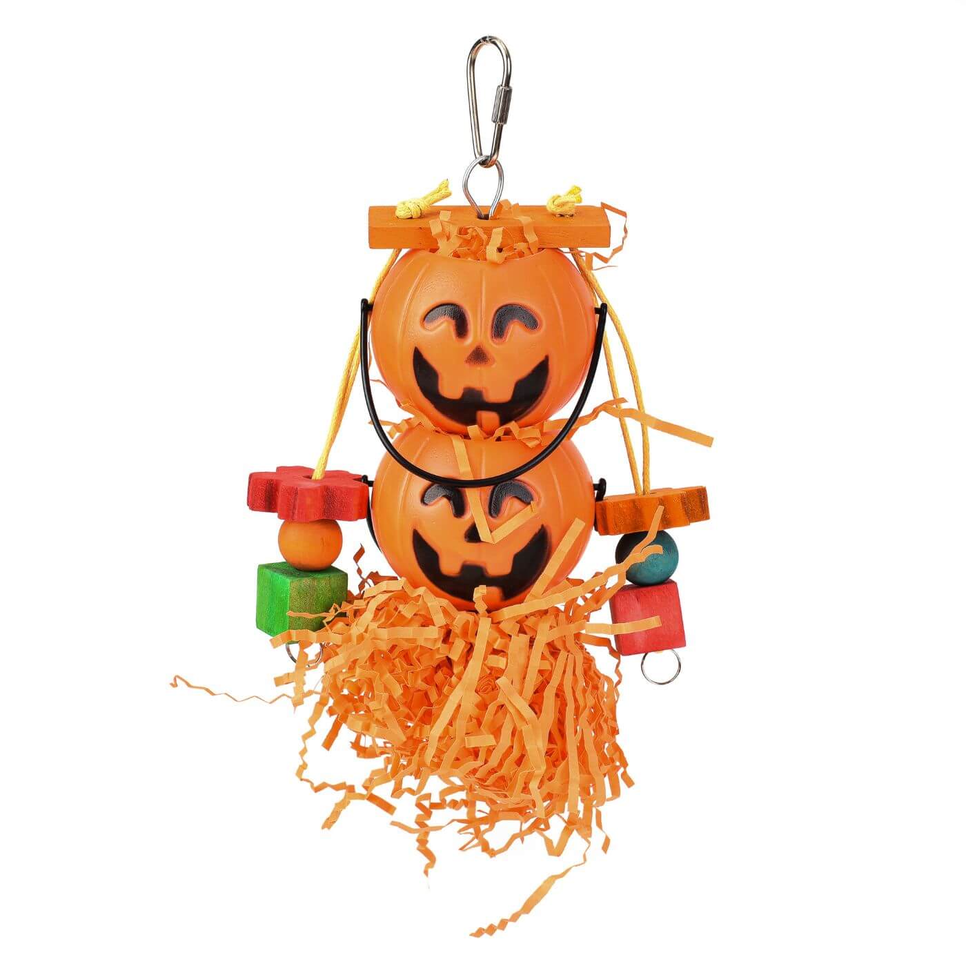 The Pumpkin Twins Hanging Halloween Parrot Toy