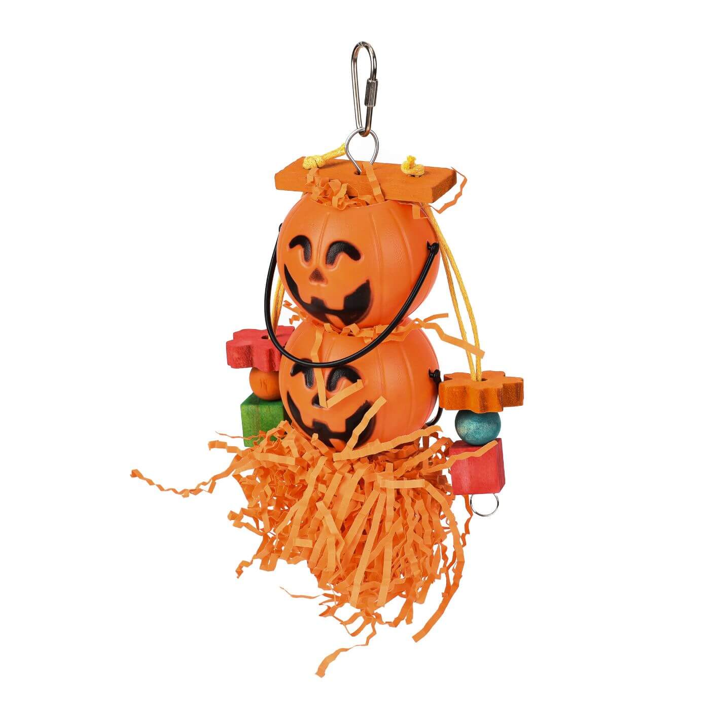 The Pumpkin Twins Hanging Halloween Bird Toy