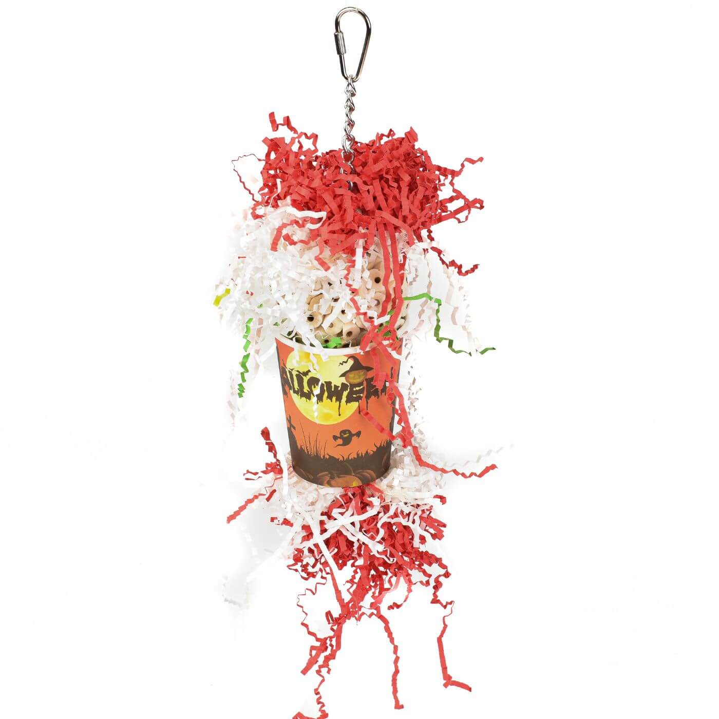 Spooky Crinkle Cup Halloween Parrot Toy for Foraging Enrichment