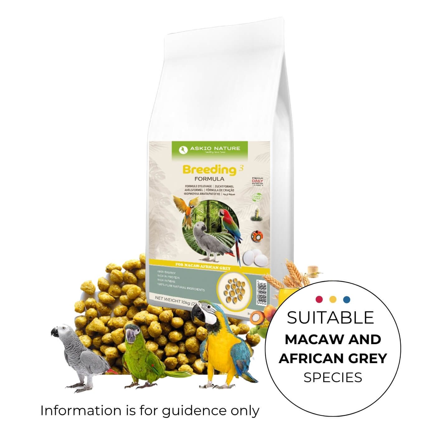 Askio Nature Parrot Breeding Formula for Macaws & African Greys