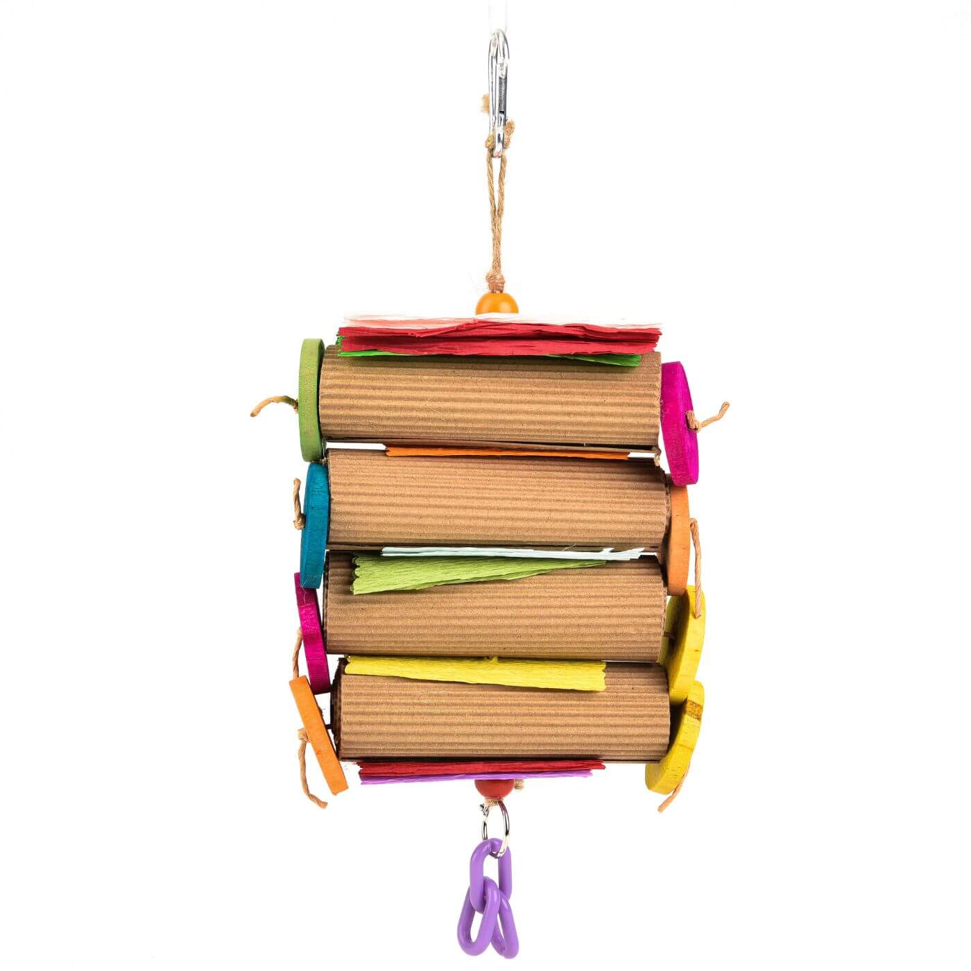 Hanging Chew Station Natural Shreddable Cardboard Toy for Birds