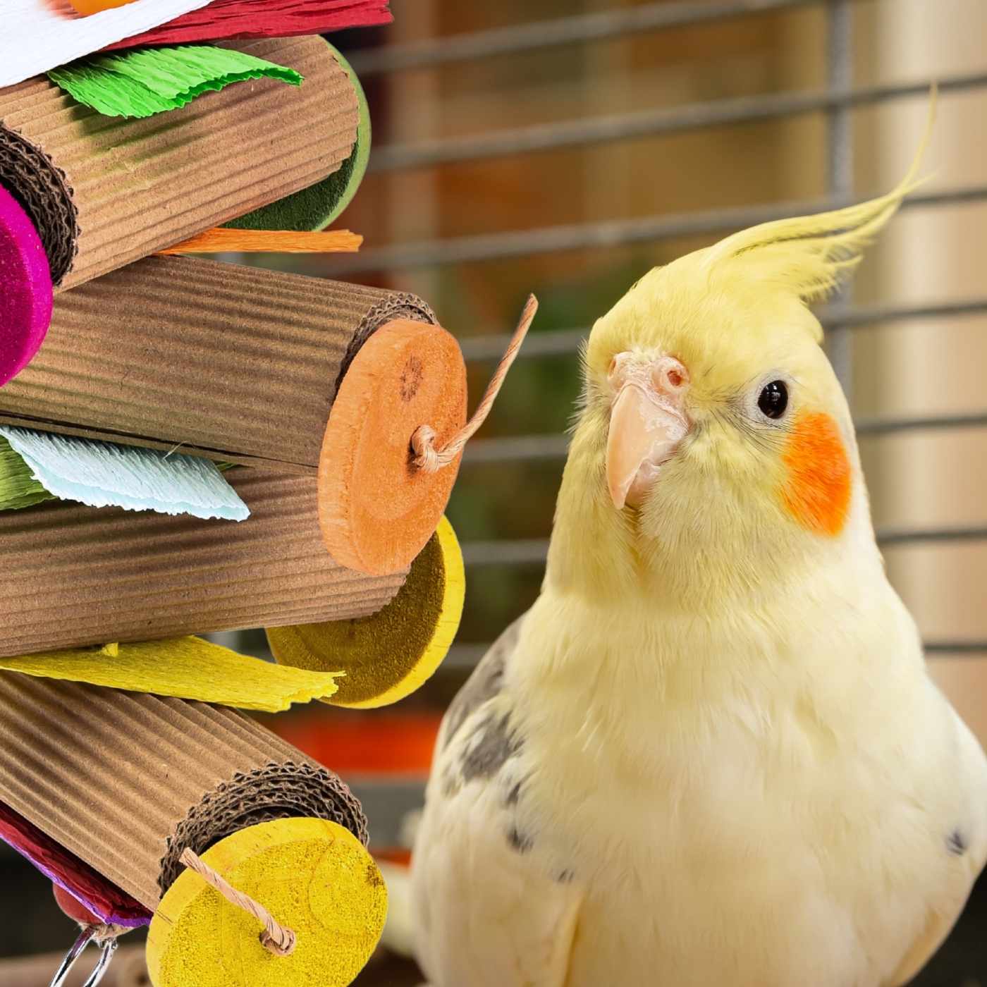 Hanging Chew Station Natural Shreddable Cardboard Parrot Toy