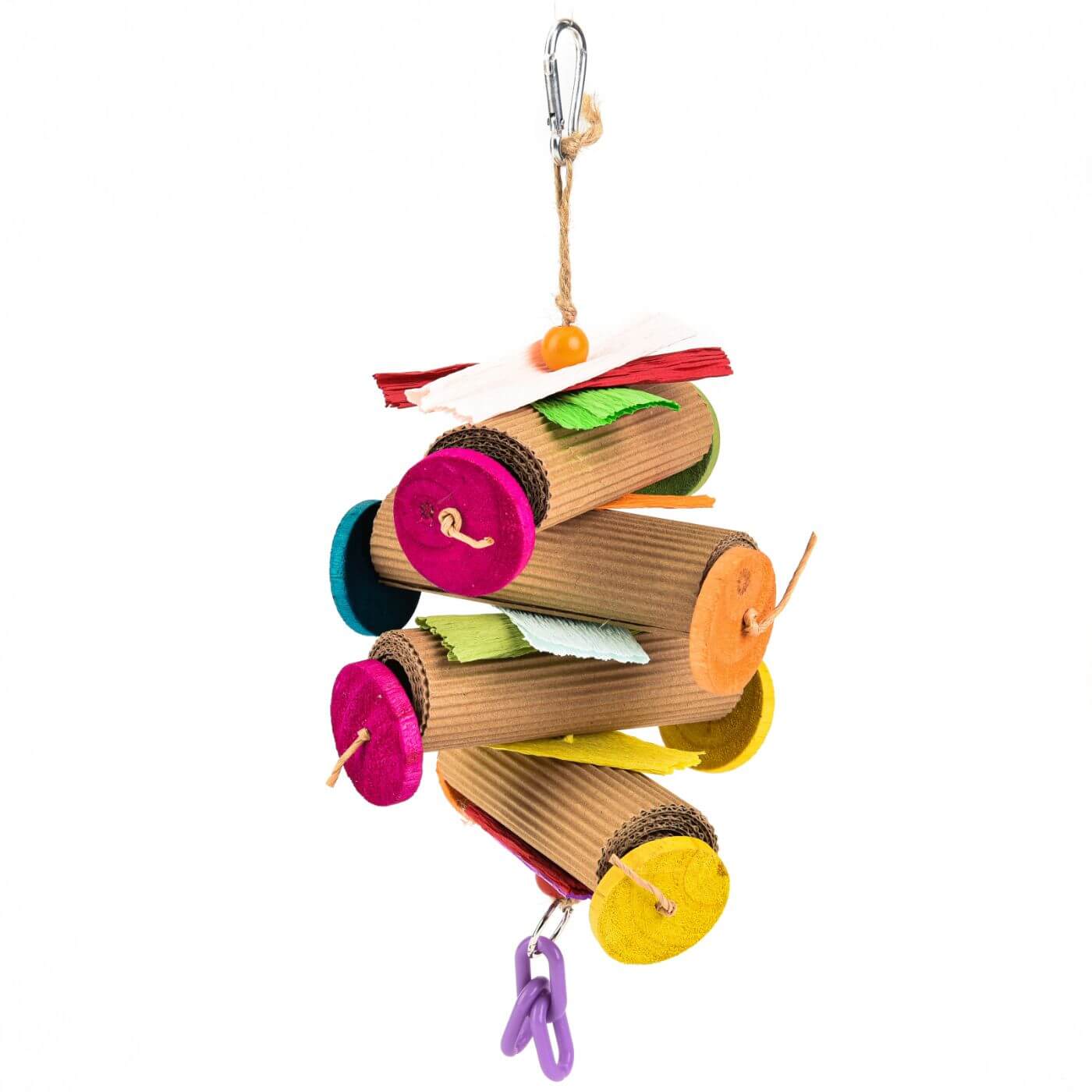 Hanging Chew Station Shreddable Toy for Birds Made with Cardboard