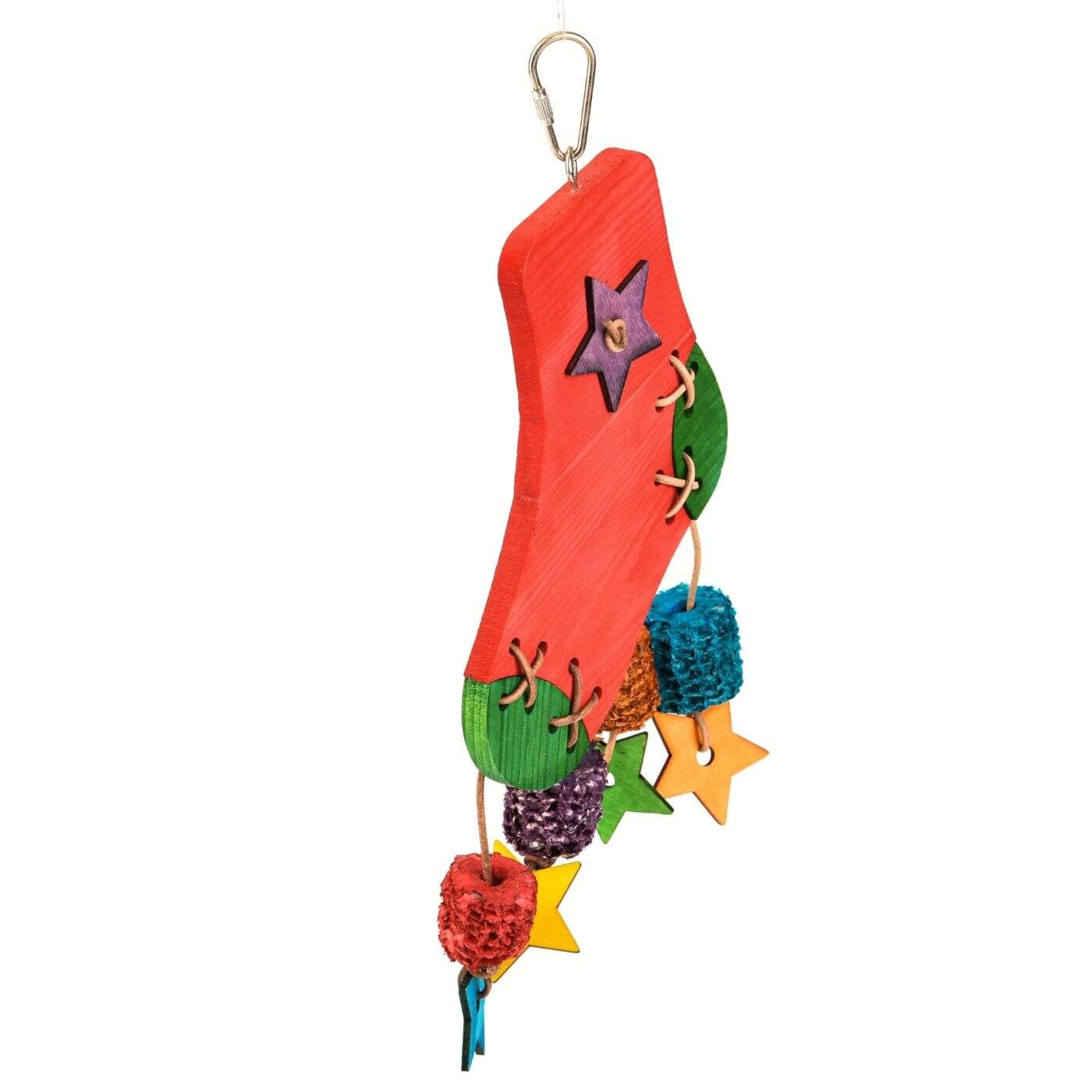 Santa's Stocking Treat Natural Christmas Bird Toy