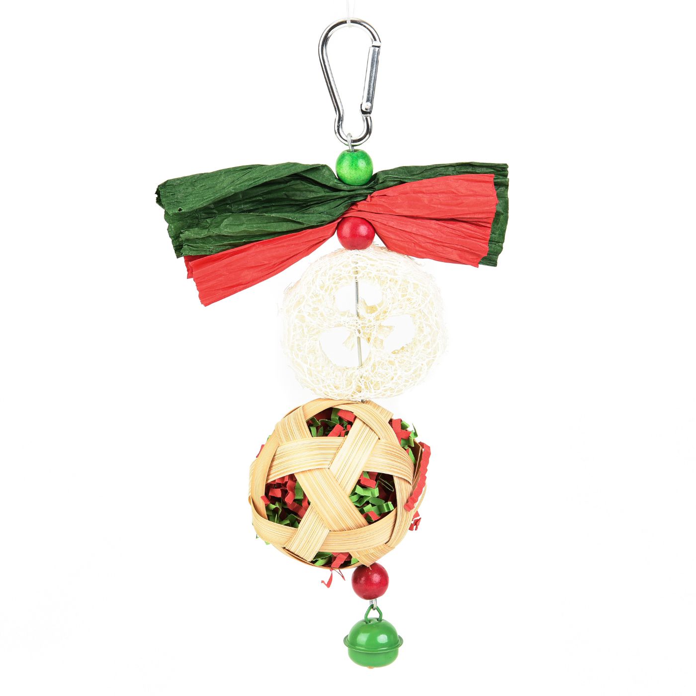 Lucky Charm Hanging Christmas Parrot Toy for Foraging Enrichment
