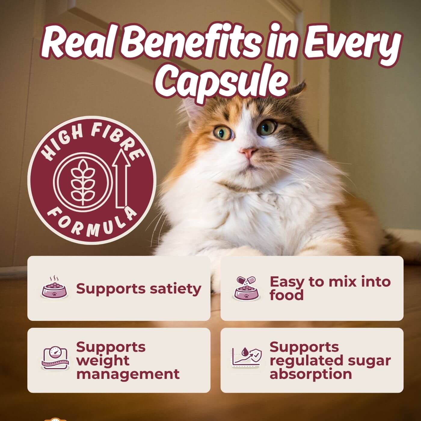 Glyfeline High-Fibre Weight Management Supplement for Cats - 30 Days