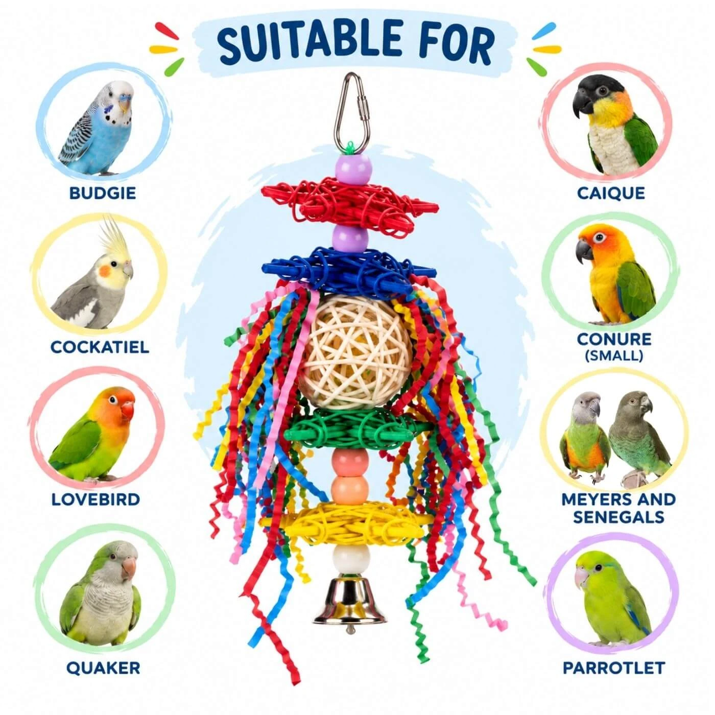 Crinkle Crinkle Little Star Natural Parrot Toy - Medium