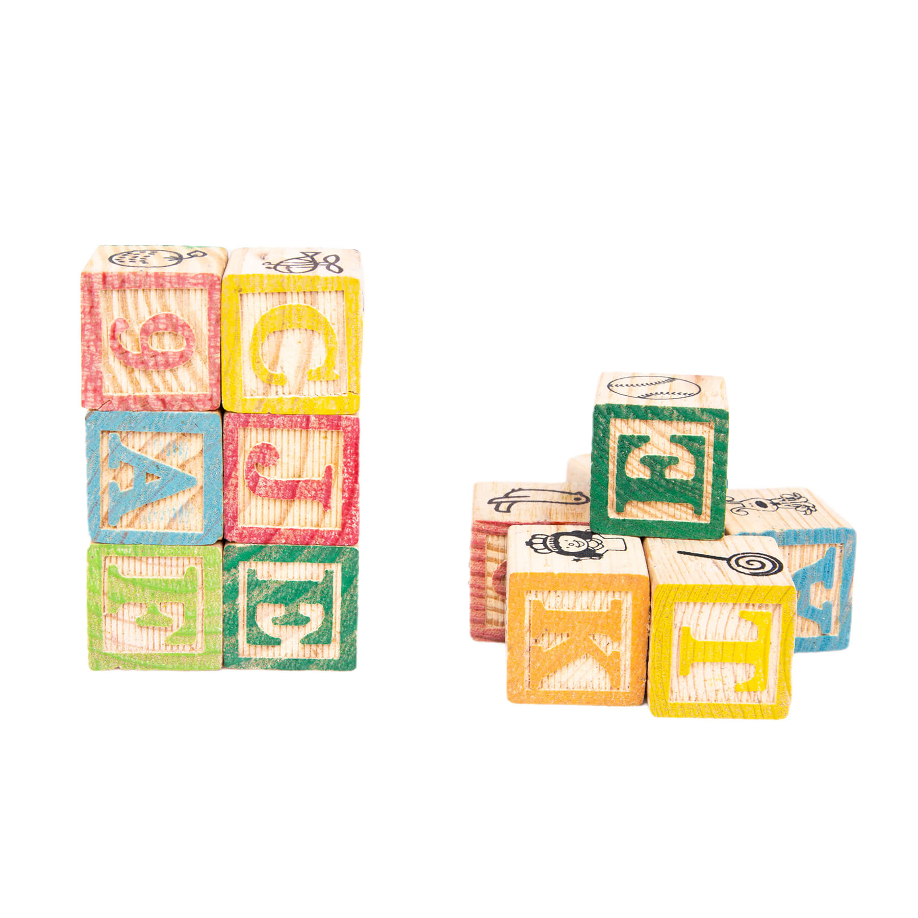 Large Hard Wood Parrot Toy ABC Chew Blocks