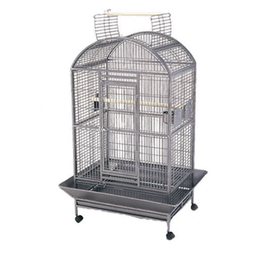 Dark Silver Open Top Parrot Cage - Parrot Essentials