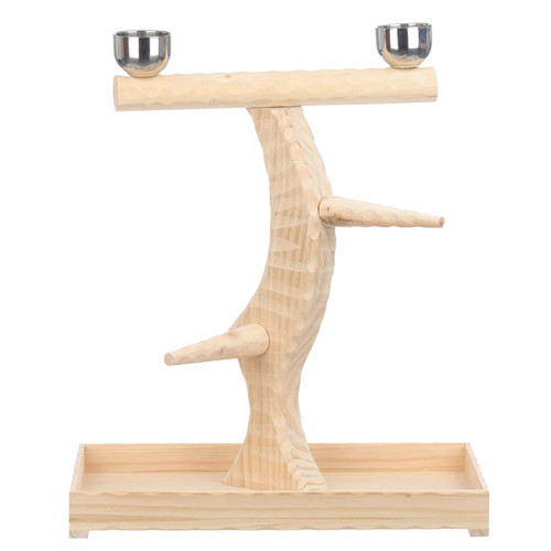 Medium Table Top Parrot Stand with Feeding Bowls
