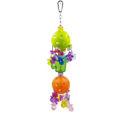 Double Ball Cascade Acrylic Durable Parrot Toy