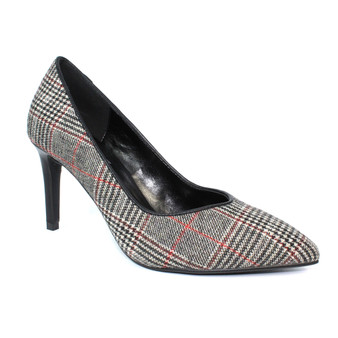 Black & Red Check Heels - Samia