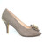 Taupe Bow Detail Peep Toe Heels