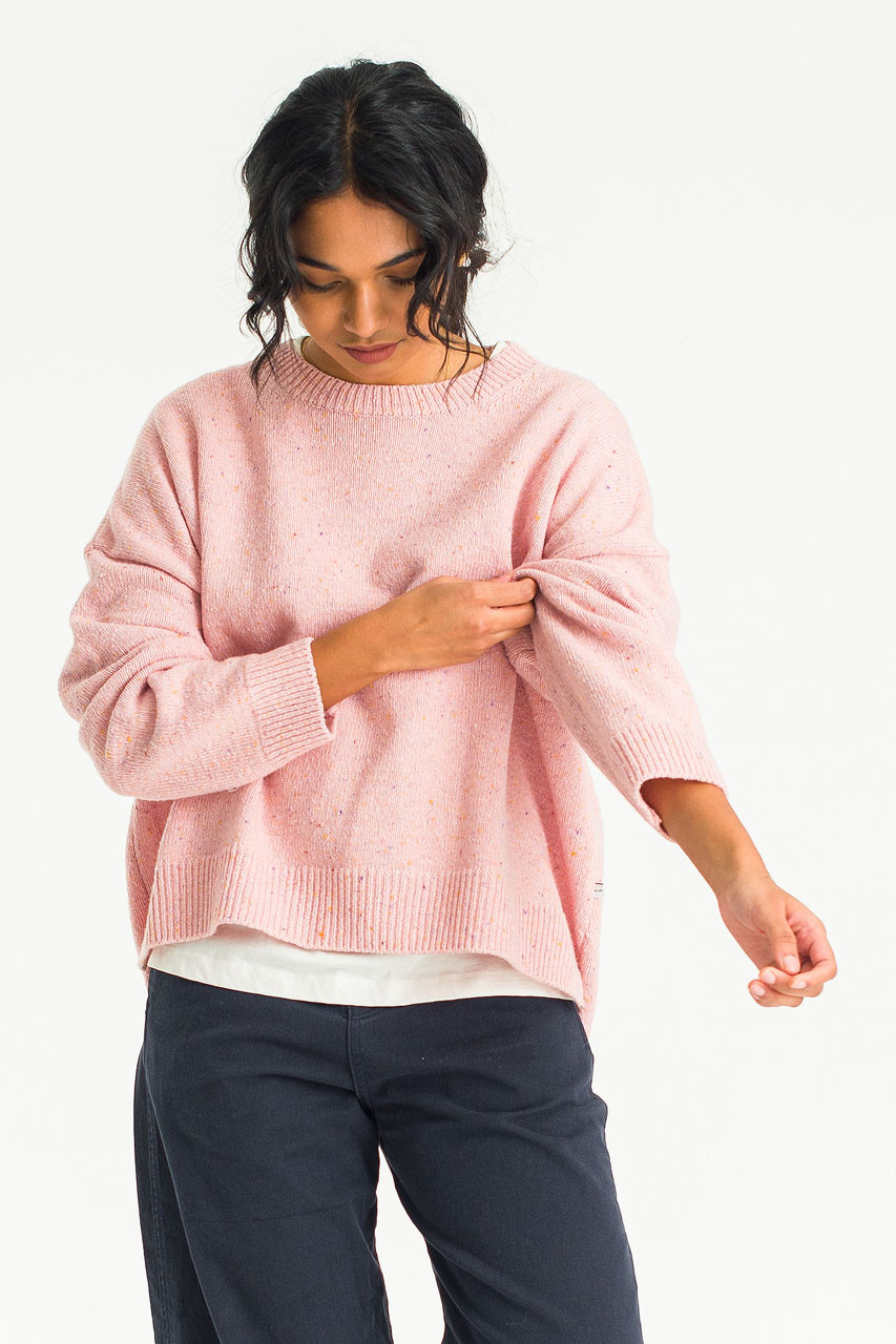 Boucle Round Neck Jumper, Azalea