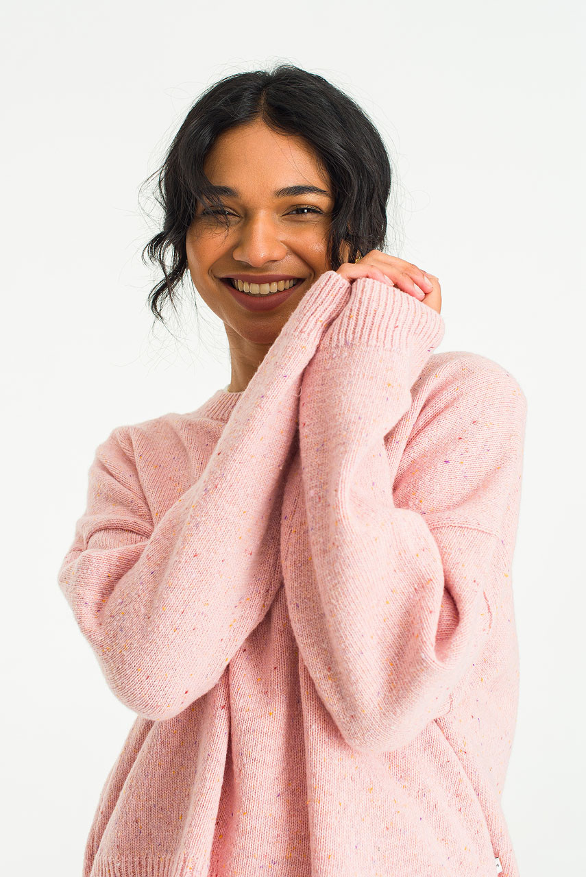 Boucle Round Neck Jumper, Azalea