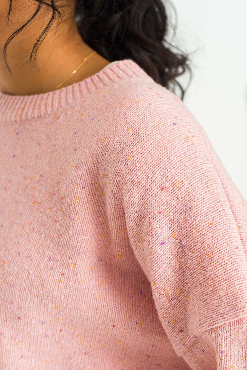 Boucle Round Neck Jumper, Azalea