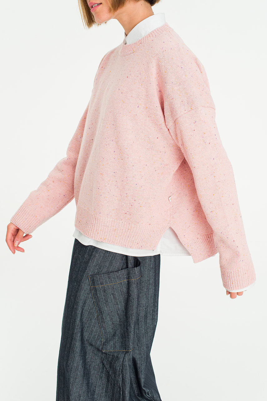 Boucle Round Neck Jumper, Azalea