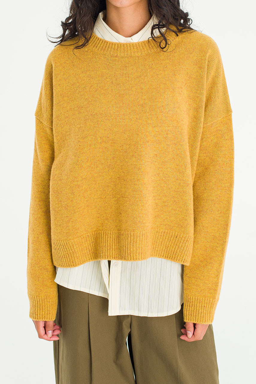 Boucle Round Neck Jumper, Mustard