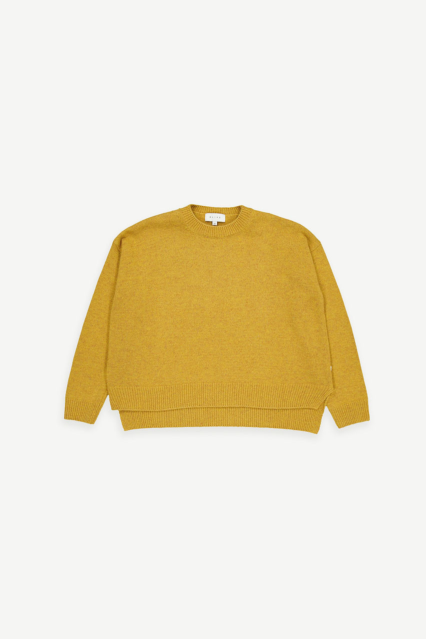 Boucle Round Neck Jumper, Mustard