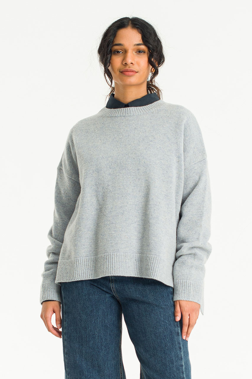 Boucle Round Neck Jumper, Azalea