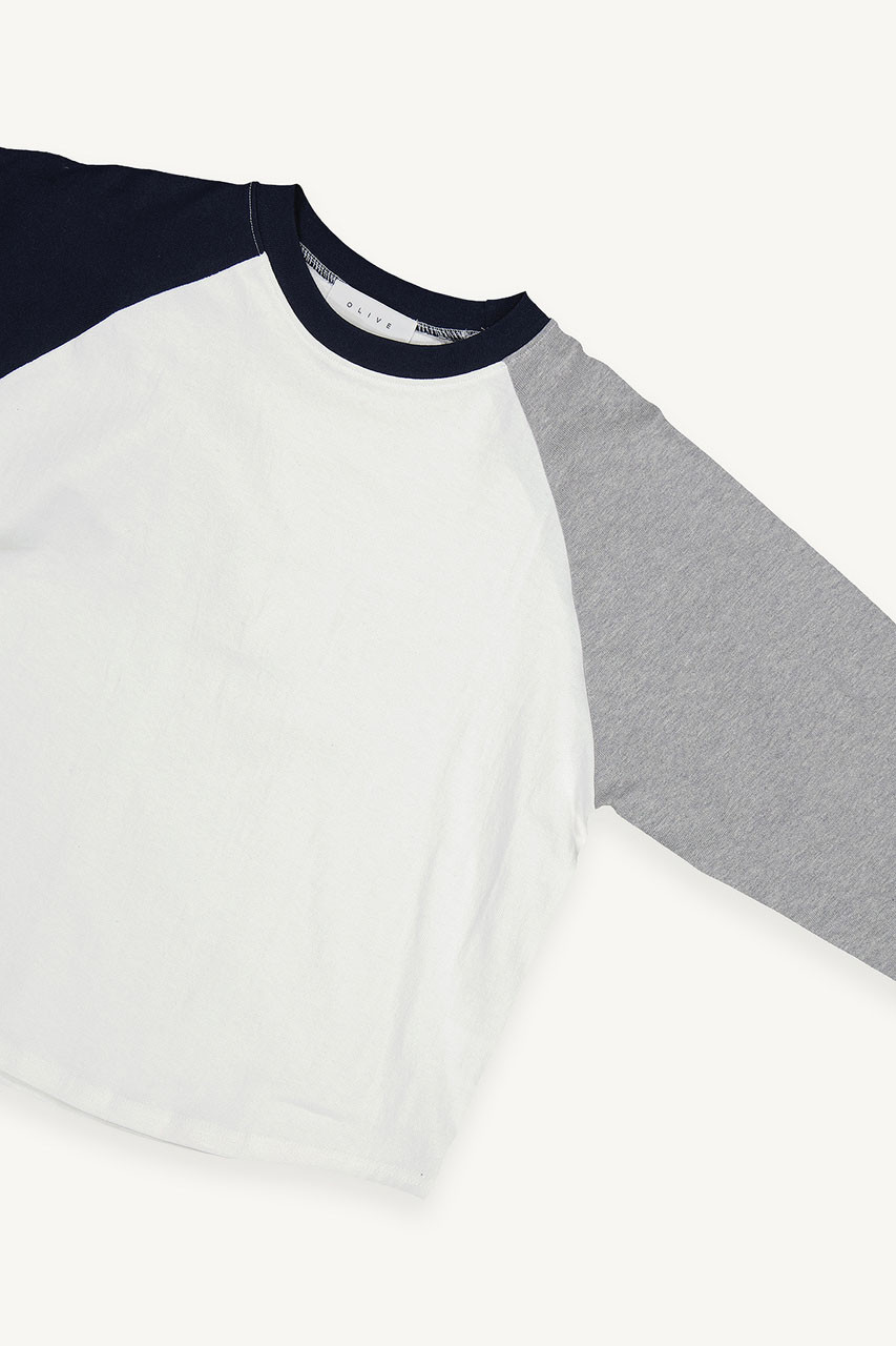 Colour Mix Raglan Tee, Ivory