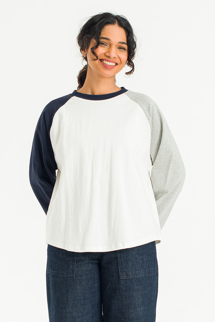 Colour Mix Raglan Tee, Ivory