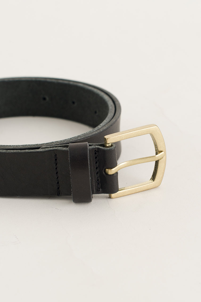 Gold Arch Buckle Belt, Black