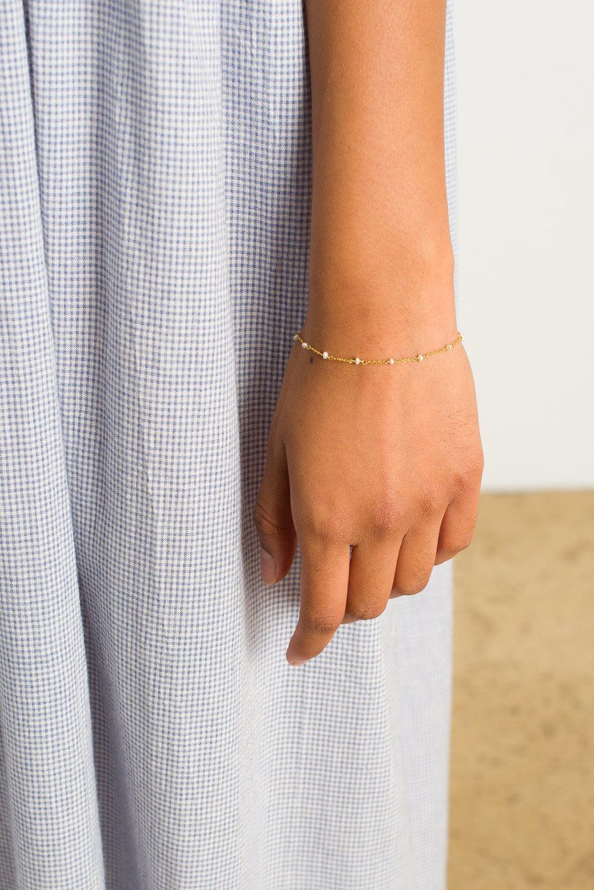 Diana Pearl Bracelet, 18K Gold Plated