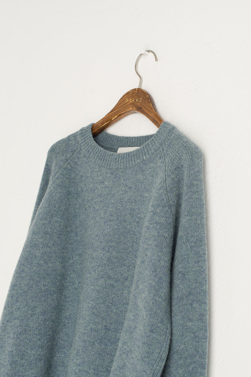 Unbalanced Crew Neck Knit, Topaz