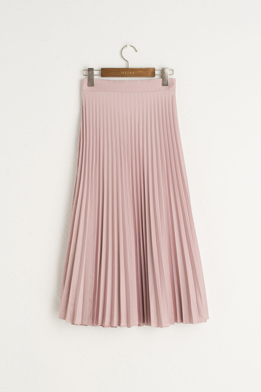 satin pleated maxi skirt