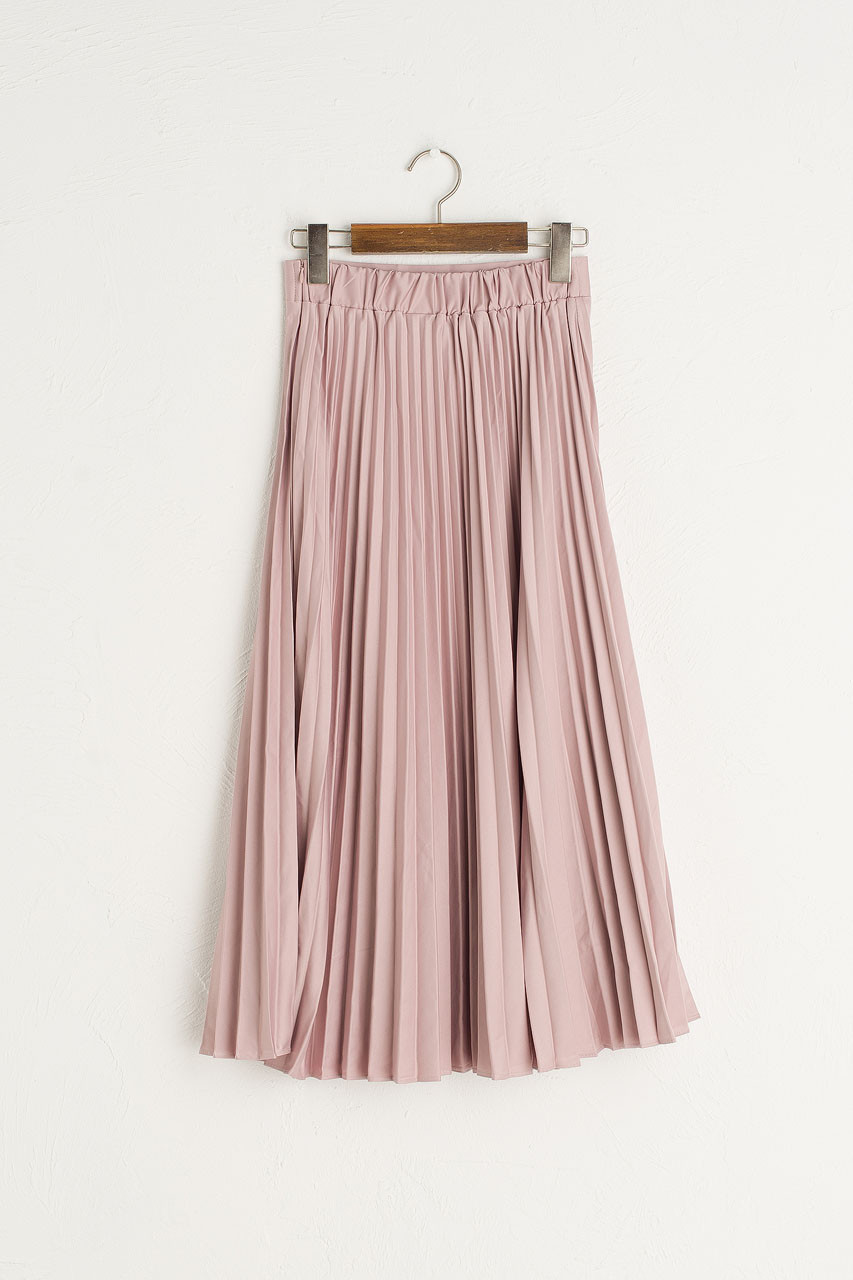 pleated maxi skirt pink