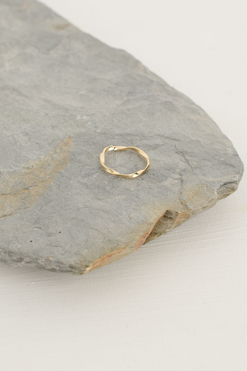 Wave Ring, Gold Plated