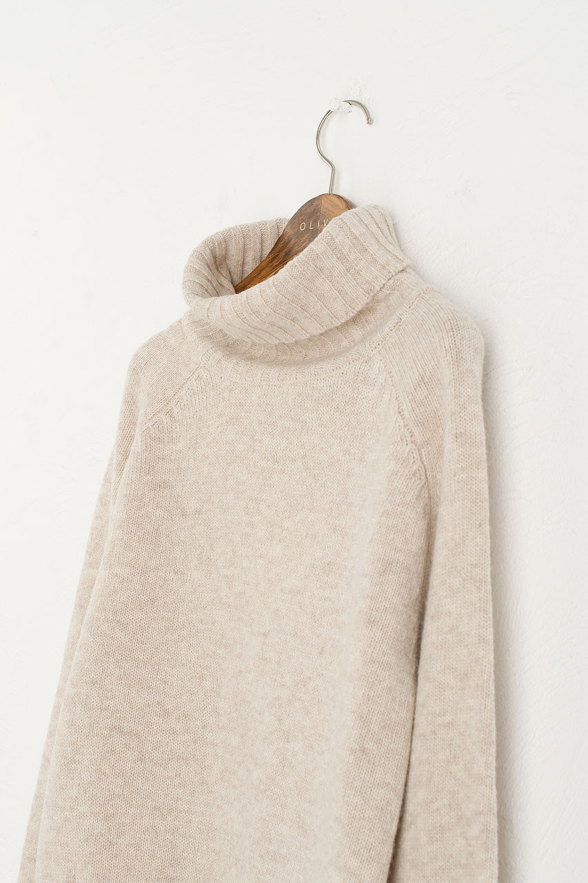 womens beige roll neck jumper