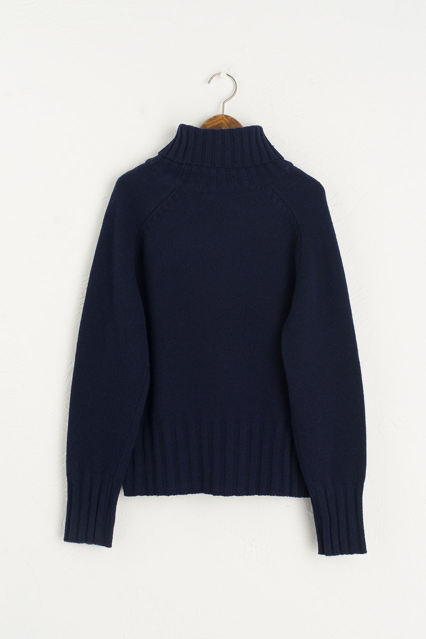 Simple Roll Neck Jumper, B.Navy