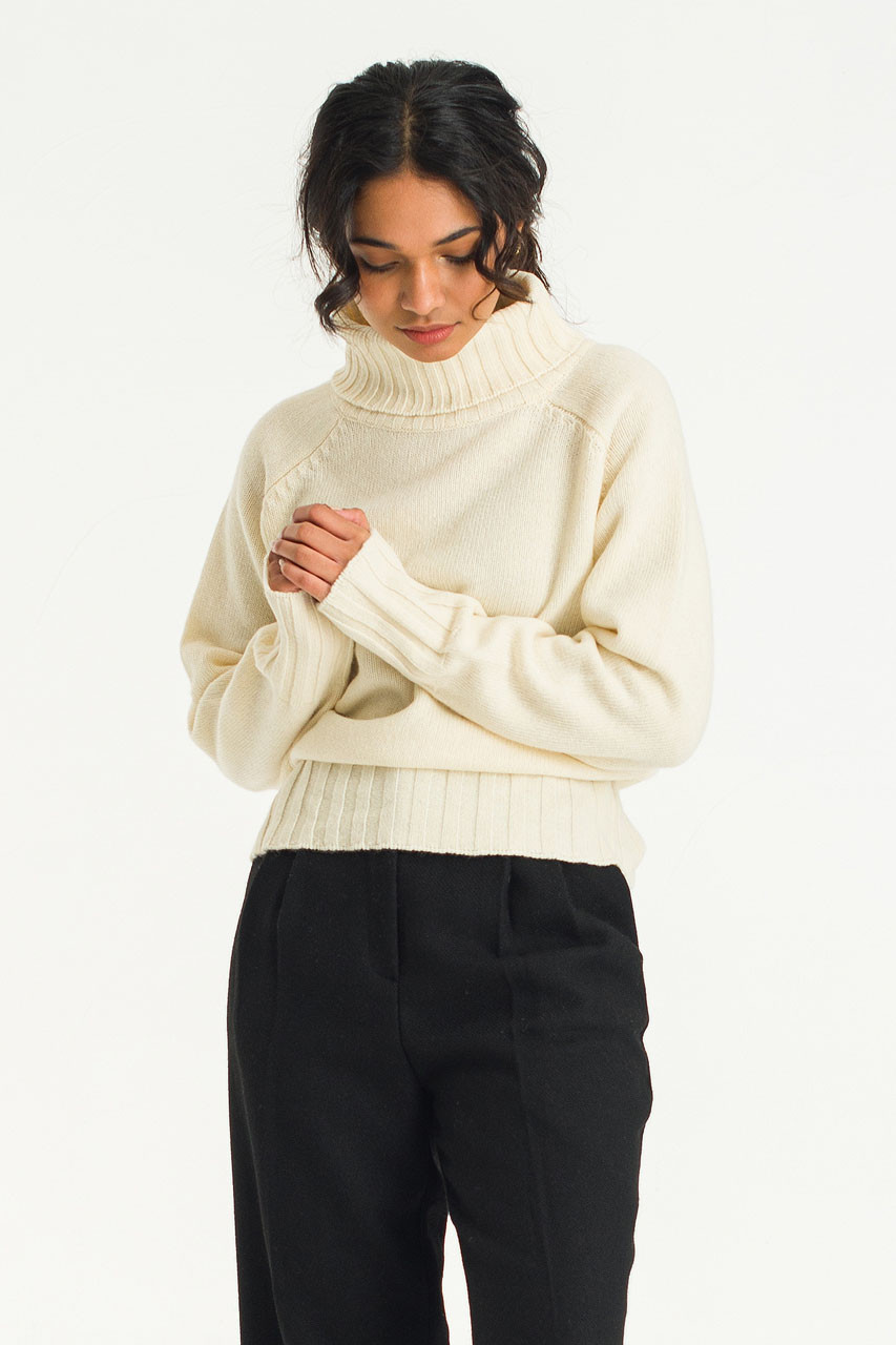 Simple Roll Neck Jumper, Y.Ivory