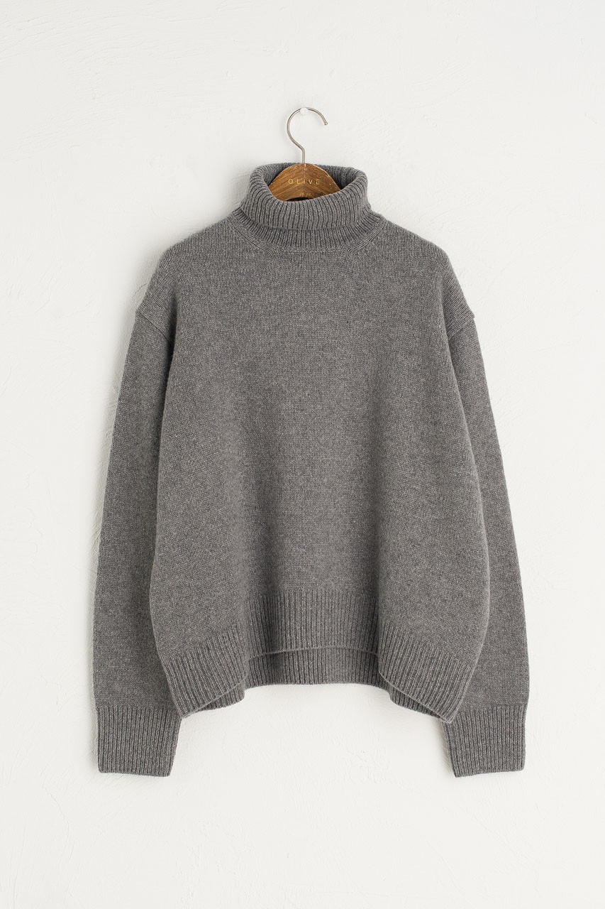 polo neck jumper grey