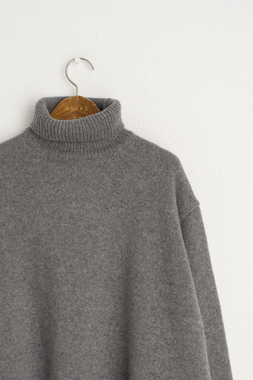 Jane Turtle Neck Jumper, Grey