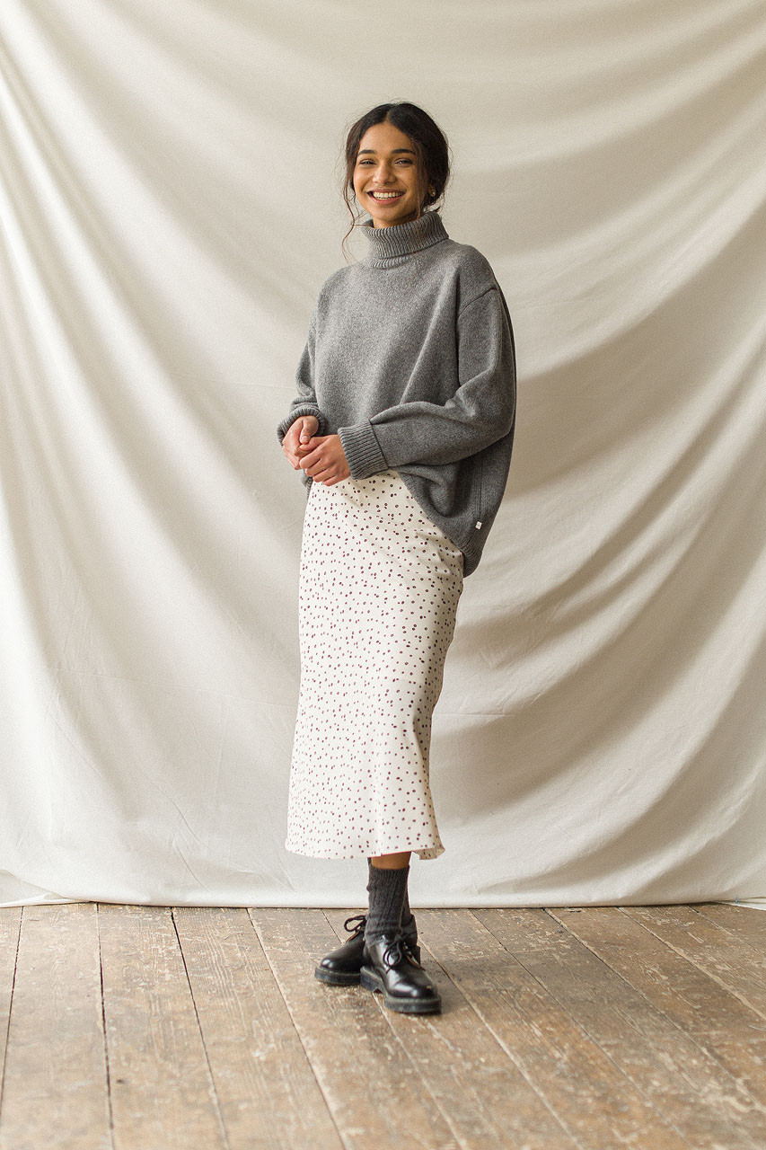 Jane Turtleneck Jumper, Grey