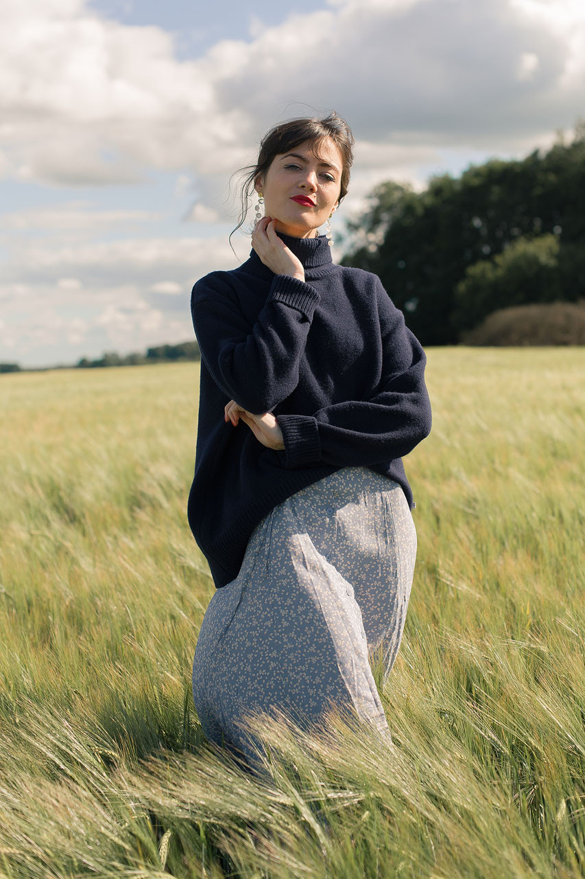 Jane Turtleneck Jumper, Navy