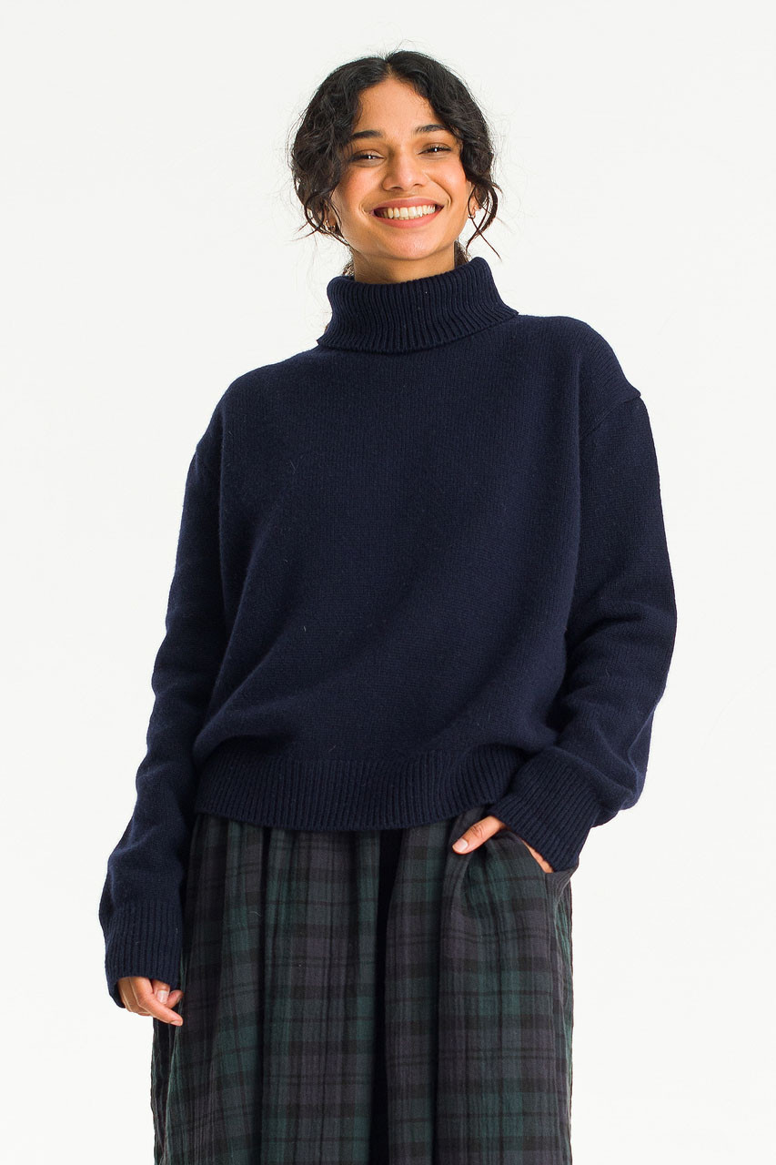 Jane Turtleneck Jumper, Navy