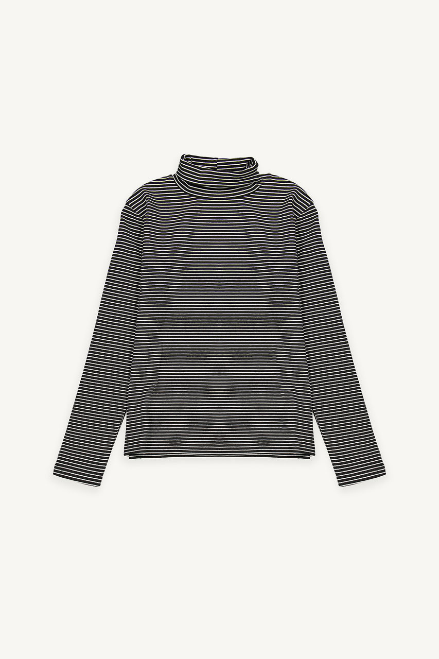 Striped turtleneck store tee