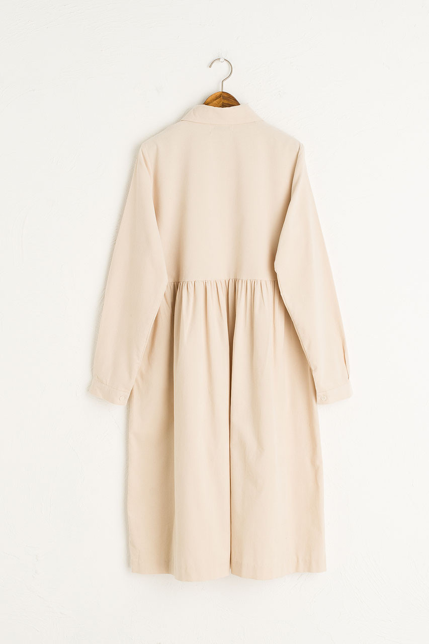 Tomoko Cord Shirt Dress, Ivory