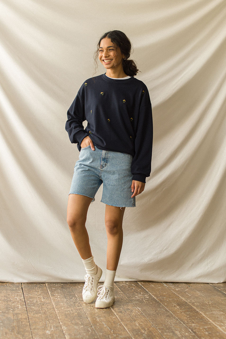 Lily Stitch Sweatshirt, Navy