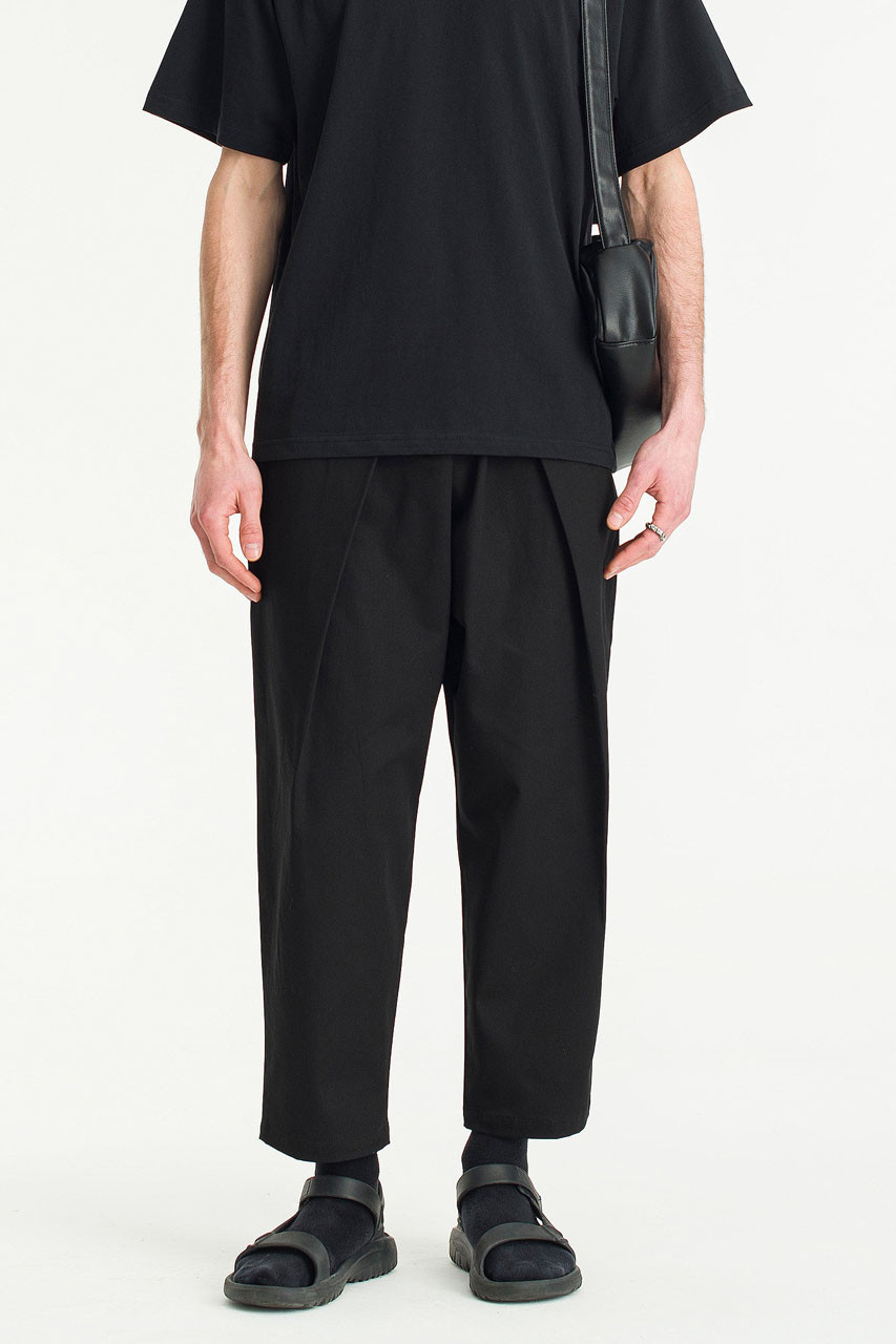 Menswear | Cord Pintuck Pants, Black