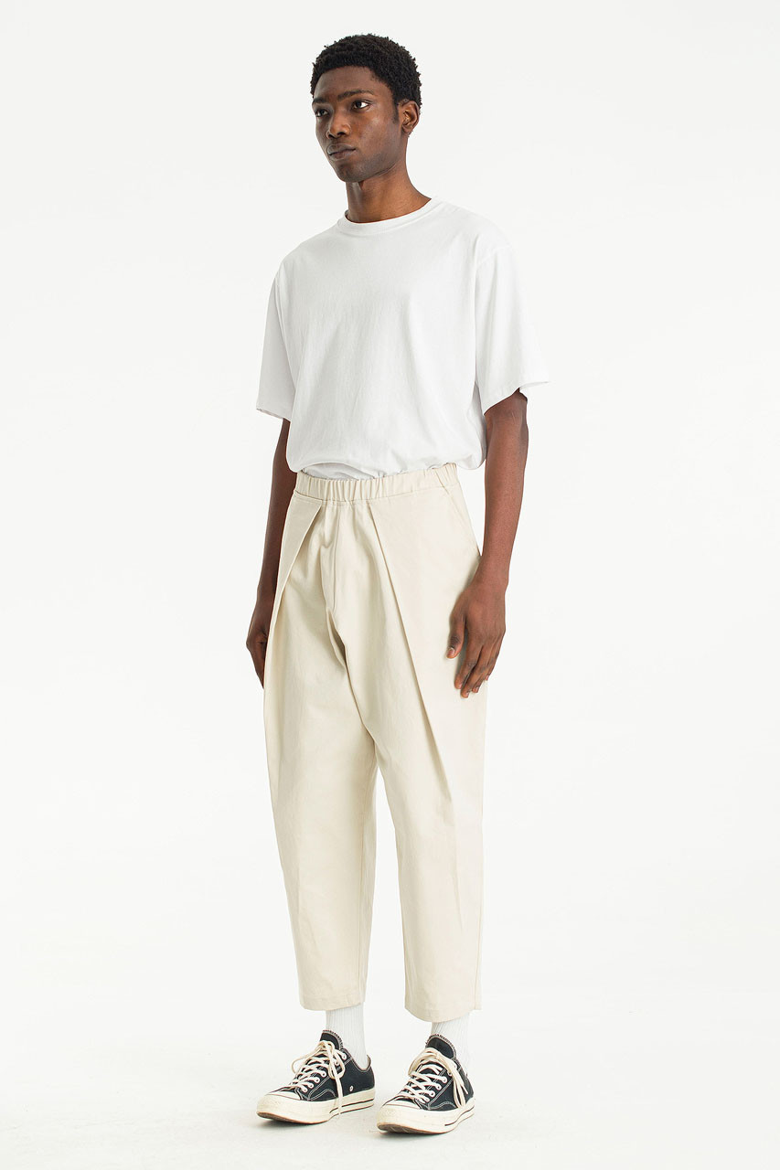 Menswear  Lightweight Wrap Pants, Ivory