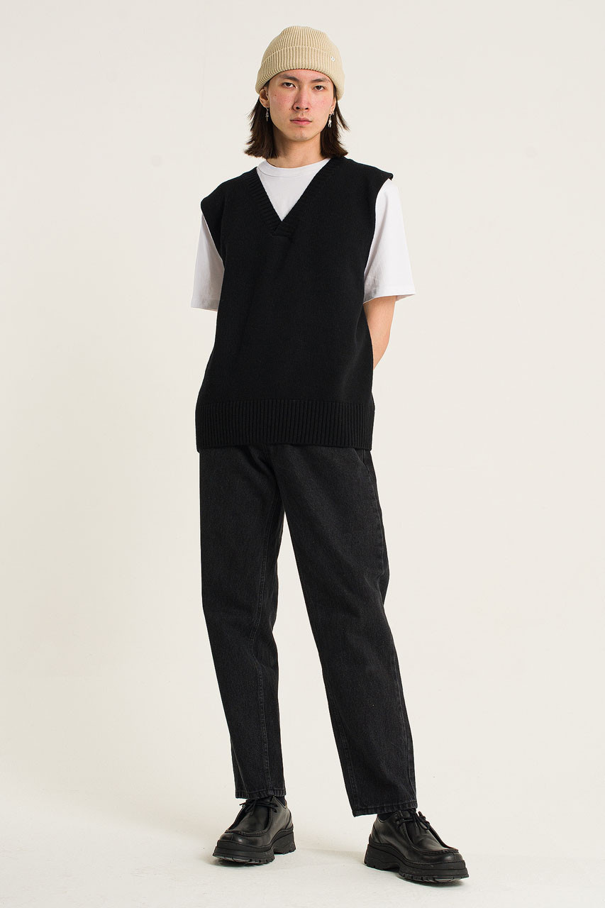 Boyfriend Knit Vest, Black